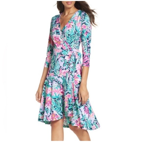 Lilly Pulitzer || Rozaline‎ Wrap Dress in Slathouse Soiree Floral Small - Picture 2 of 8